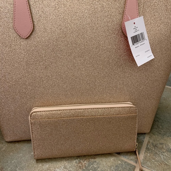 KATE SPADE JOELEY LARGE BAG TOTE GOLD WALLET SET - Picture 6 of 8